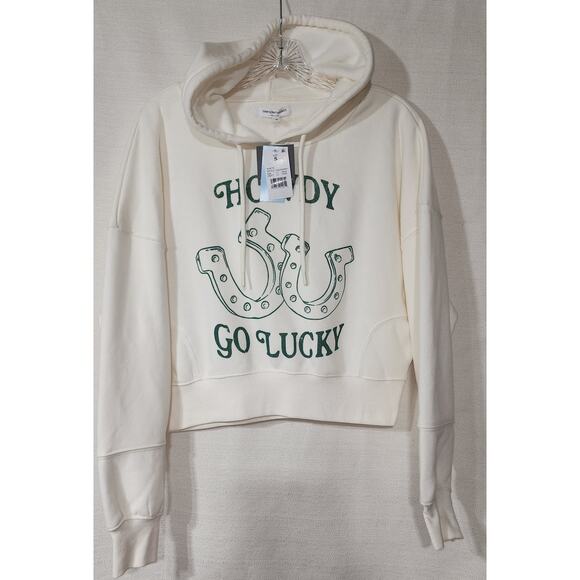 Howdy white Hoodie crop top women's Small Grayson/threads - Picture 3 of 8